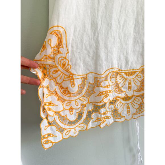 J.Crew | NWOT Cutwork tunic top in linen in White | Sz M - Picture 6 of 12